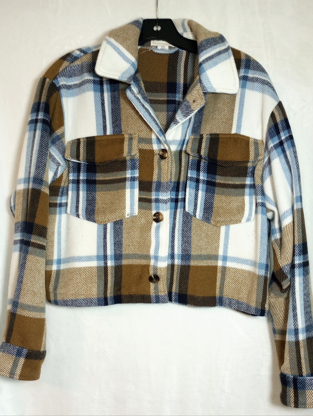Plaid Cropped Granola Girl Earthy Shacket Rugged Woodland Cabincore Alt Grunge M